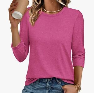 Pink Tee 3/4 Length Sleeves